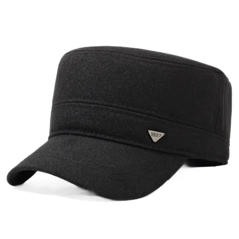 Men's Black Winter Peaked Cap Baseball Cap