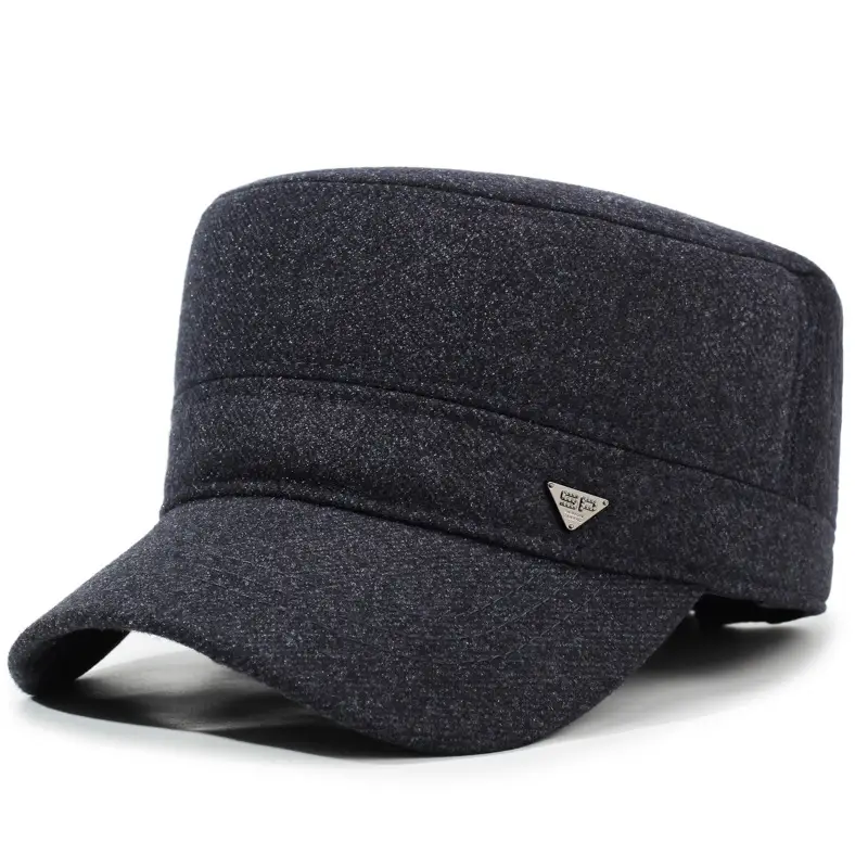 Men's Black Winter Peaked Cap Baseball Cap