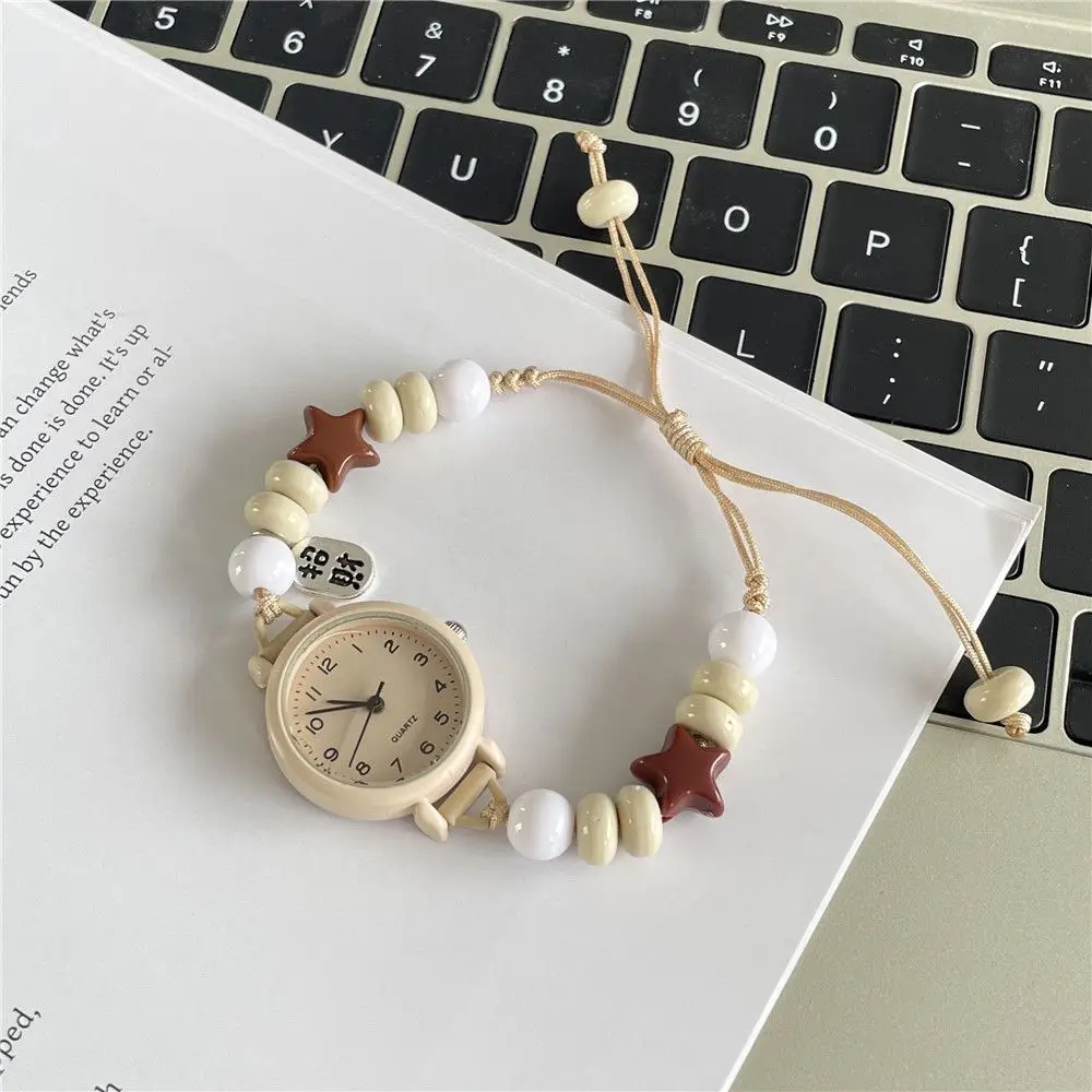 Ins Milky Handmade Women's Bracelet Watch Literary and Simple Girl Bestie Watch Niche Student Watch - Image 8