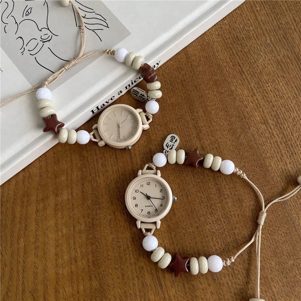 Ins Milky Handmade Women's Bracelet Watch Literary and Simple Girl Bestie Watch Niche Student Watch — feature 2
