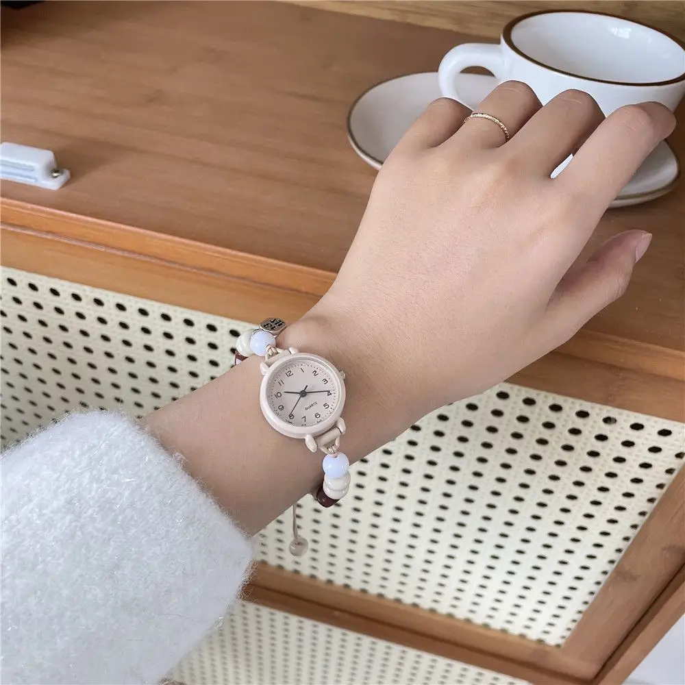 Ins Milky Handmade Women's Bracelet Watch Literary and Simple Girl Bestie Watch Niche Student Watch — feature 5