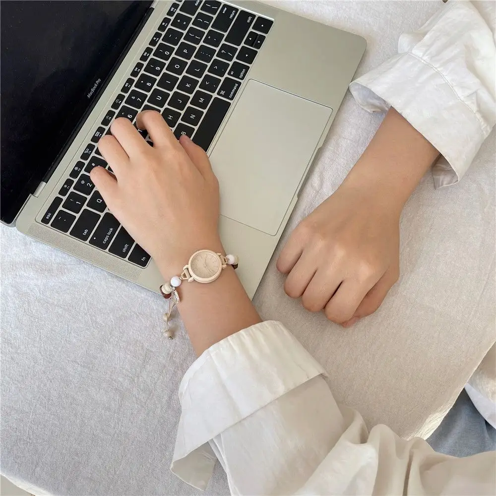 Ins Milky Handmade Women's Bracelet Watch Literary and Simple Girl Bestie Watch Niche Student Watch — feature 6