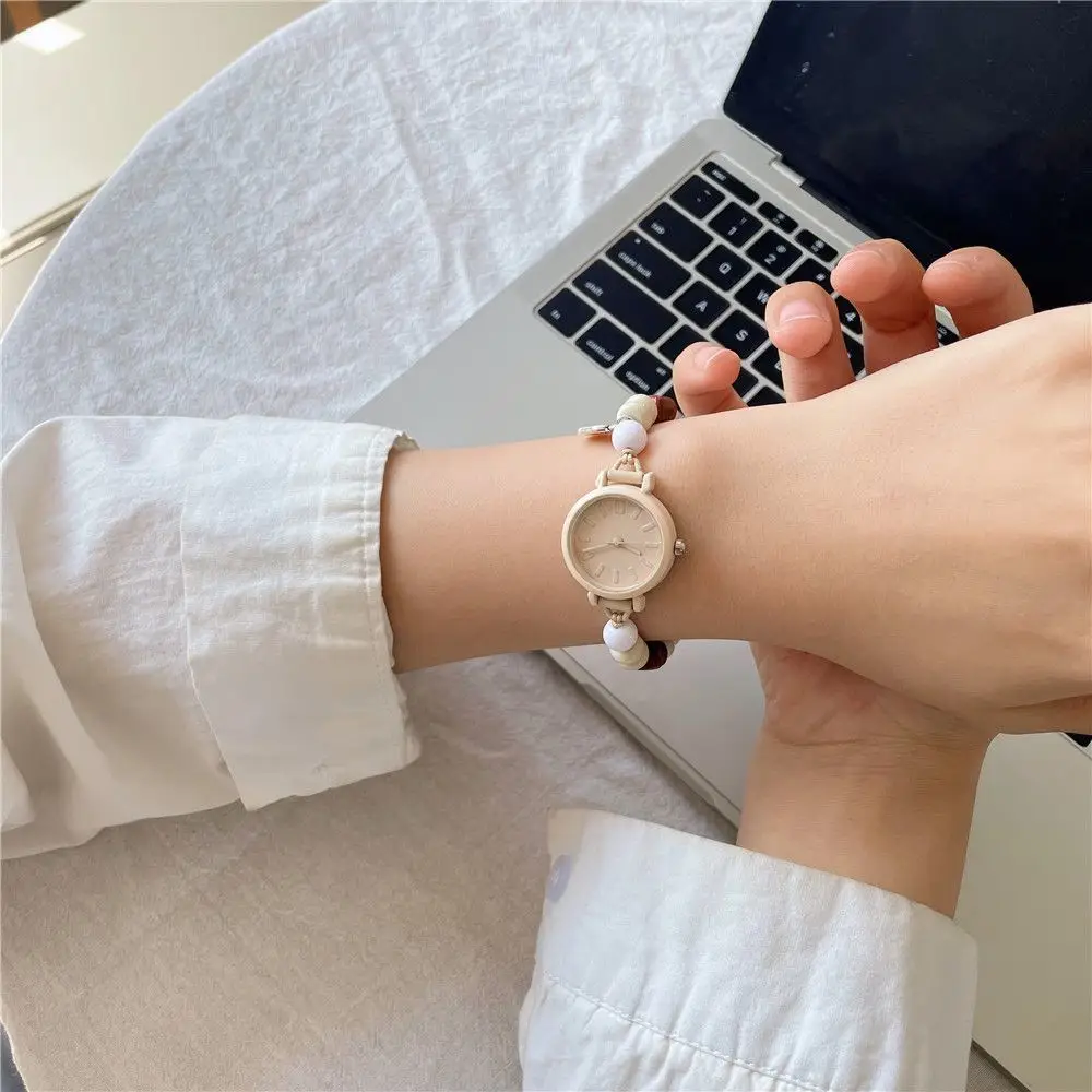 Ins Milky Handmade Women's Bracelet Watch Literary and Simple Girl Bestie Watch Niche Student Watch — feature 7