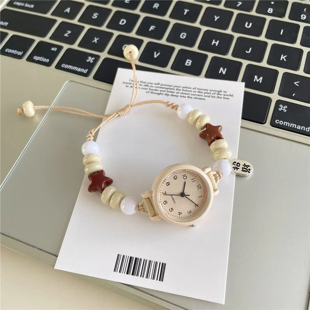 Ins Milky Handmade Women's Bracelet Watch Literary and Simple Girl Bestie Watch Niche Student Watch — feature 9