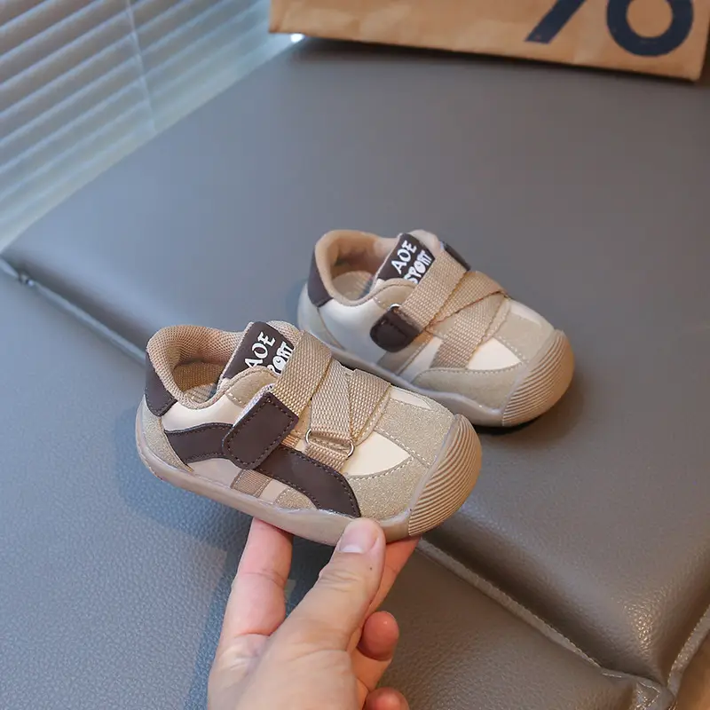 Baby Sandals Grey Black Adjustable Strap