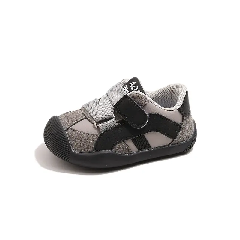 Baby Sandals Grey Black Adjustable Strap