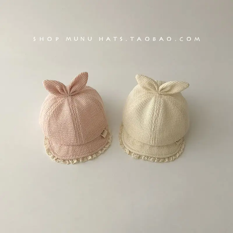 Baby Peaked Cap Hat Pink Beige Korean Style Soft Brim Baseball Cap Infant Travel Large Brim Sun Hat — feature 1