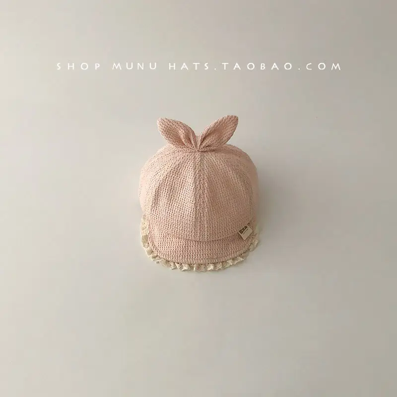 Baby Peaked Cap Hat Pink Beige Korean Style Soft Brim Baseball Cap Infant Travel Large Brim Sun Hat - Image 2