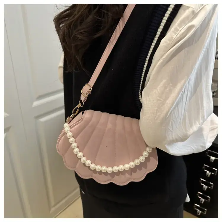 Pink Pearl Embellished Crossbody Bag for Women — feature 11