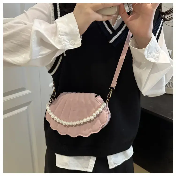 Pink Pearl Embellished Crossbody Bag for Women — feature 12