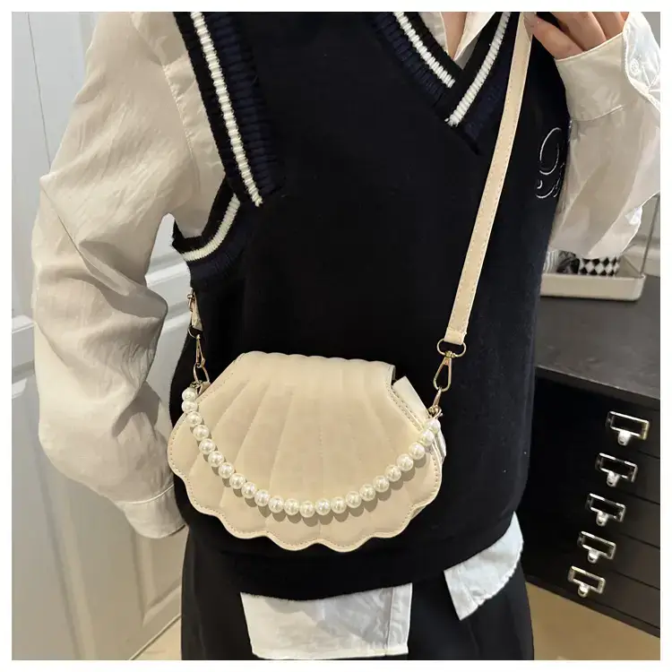 Pink Pearl Embellished Crossbody Bag for Women — feature 9