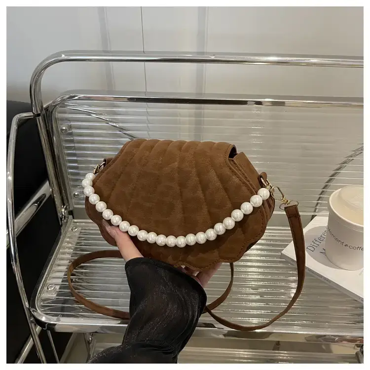Pink Pearl Embellished Crossbody Bag for Women - Image 3