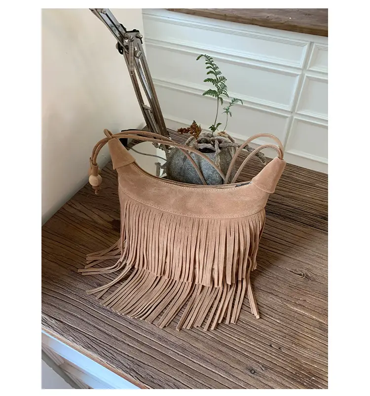Women Korean Style Fringe Shoulder Bag Brown 2025 — feature 24
