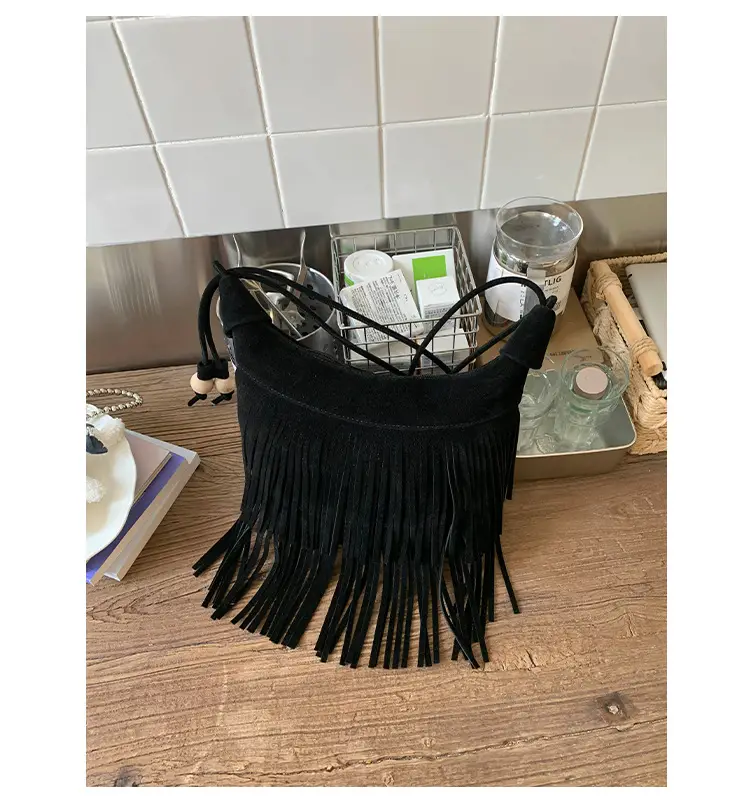 Women Korean Style Fringe Shoulder Bag Brown 2025 — feature 25