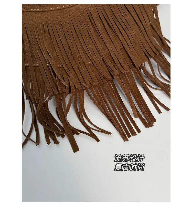 Women Korean Style Fringe Shoulder Bag Brown 2025 — feature 5