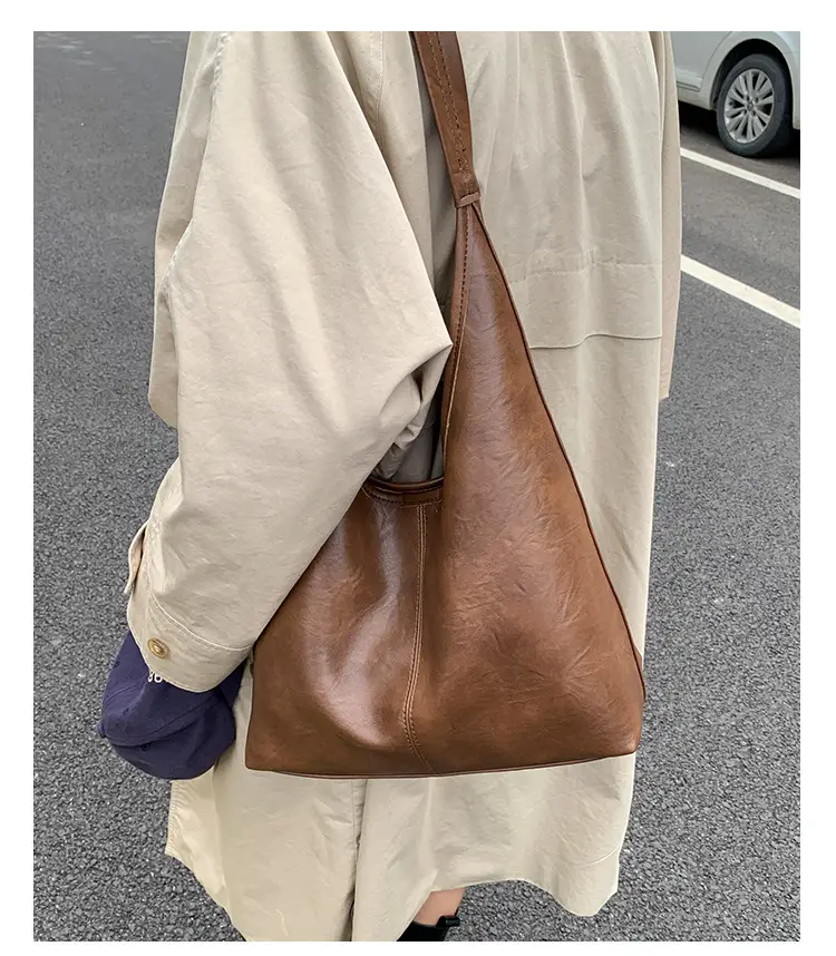Women Retro Brown Leather Tote Bag Large Capacity — feature 12