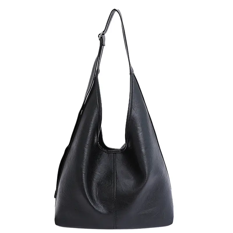 Women Retro Brown Leather Tote Bag Large Capacity - Image 2