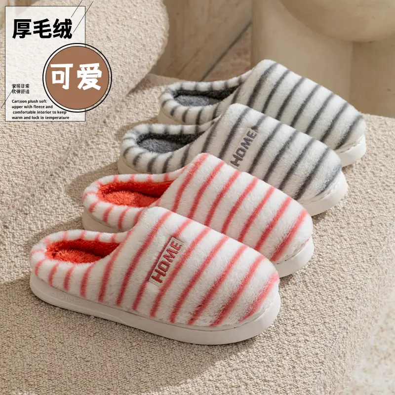 Warm Cotton Wool Slippers for Women Men Winter Indoor Non-Slip - Image 7