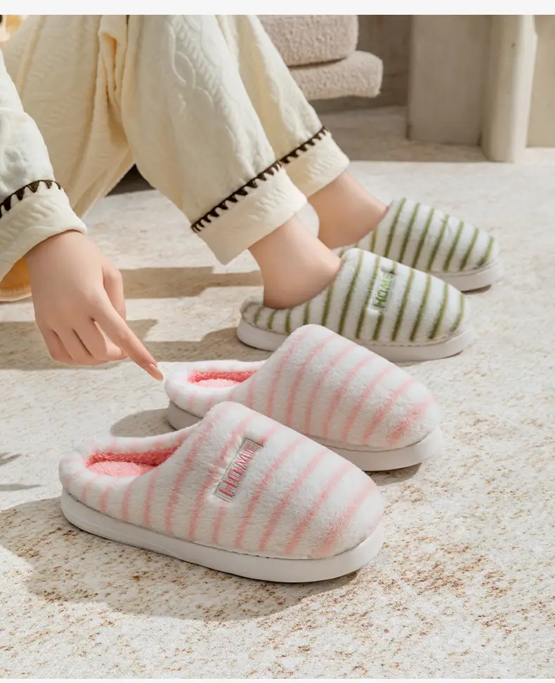 Warm Cotton Wool Slippers for Women Men Winter Indoor Non-Slip — feature 14