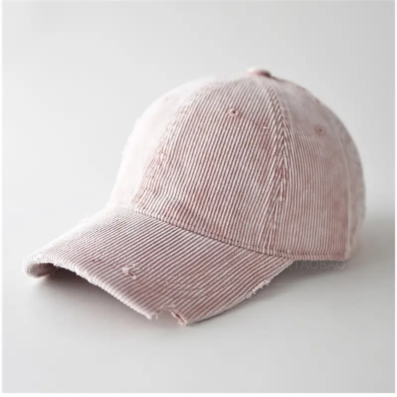 Men's Corduroy Baseball Cap Beige Notched Casual - Image 15