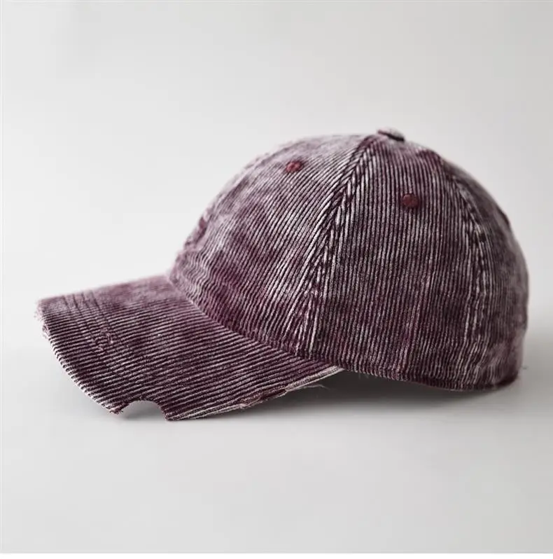 Men's Corduroy Baseball Cap Beige Notched Casual — feature 12