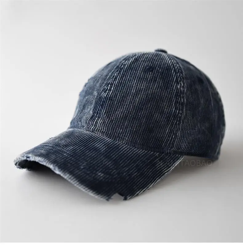 Men's Corduroy Baseball Cap Beige Notched Casual — feature 13