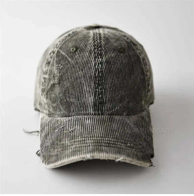 Men's Corduroy Baseball Cap Beige Notched Casual — feature 15