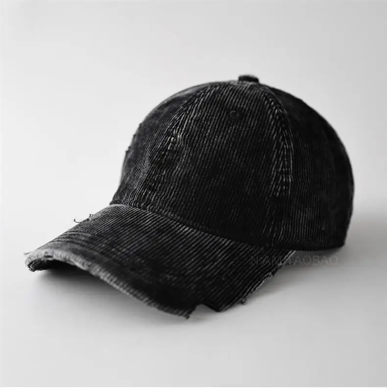 Men's Corduroy Baseball Cap Beige Notched Casual — feature 6