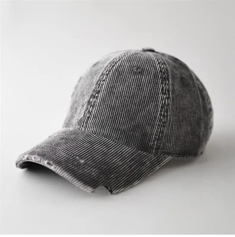 Men's Corduroy Baseball Cap Beige Notched Casual — feature 7