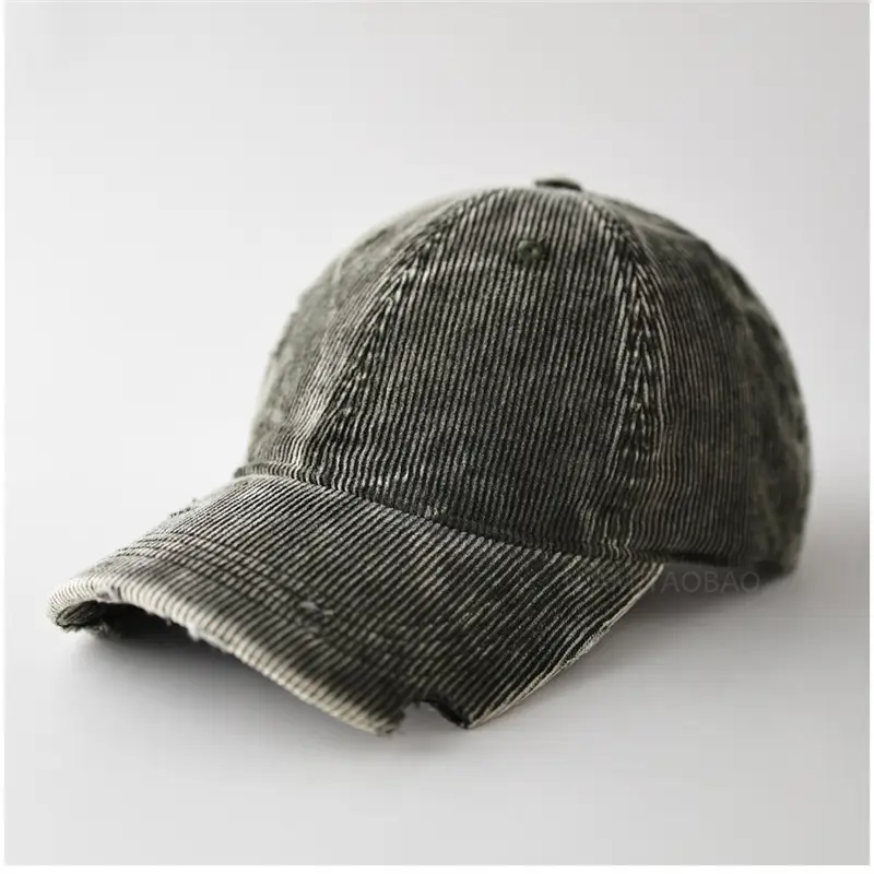 Men's Corduroy Baseball Cap Beige Notched Casual - Image 5