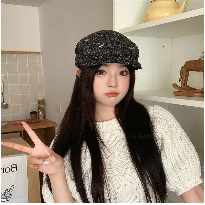 Women's Bowknot Embroidered Sunshade Cap Early Autumn - Image 5