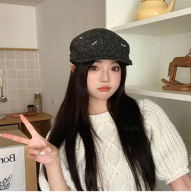Women's Bowknot Embroidered Sunshade Cap Early Autumn — feature 11