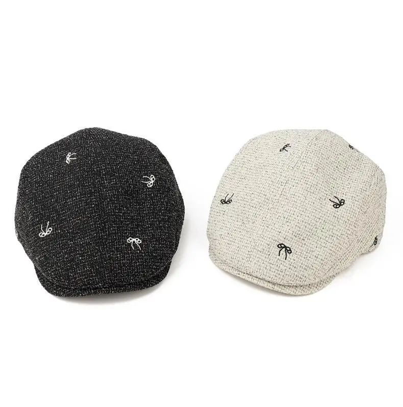 Women's Bowknot Embroidered Sunshade Cap Early Autumn — feature 2