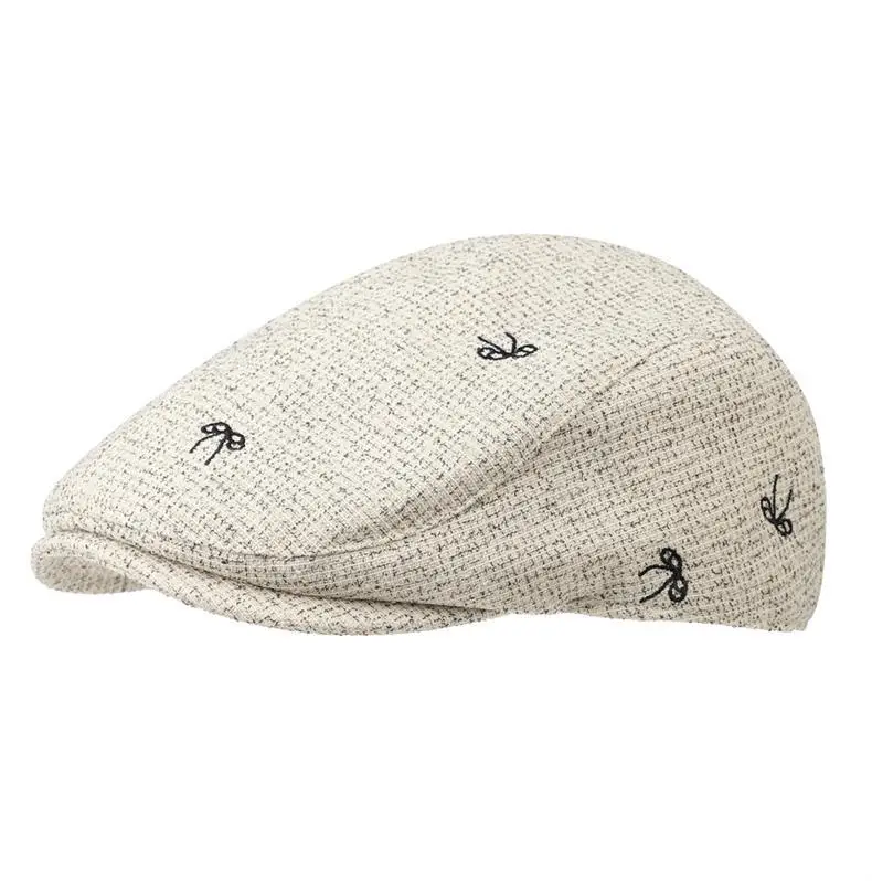 Women's Bowknot Embroidered Sunshade Cap Early Autumn — feature 4