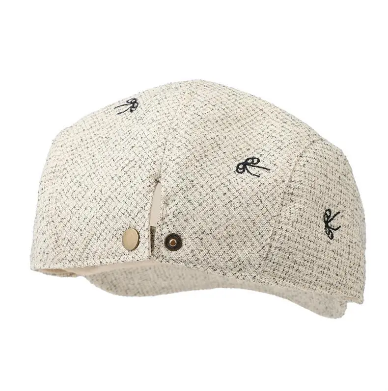 Women's Bowknot Embroidered Sunshade Cap Early Autumn — feature 7