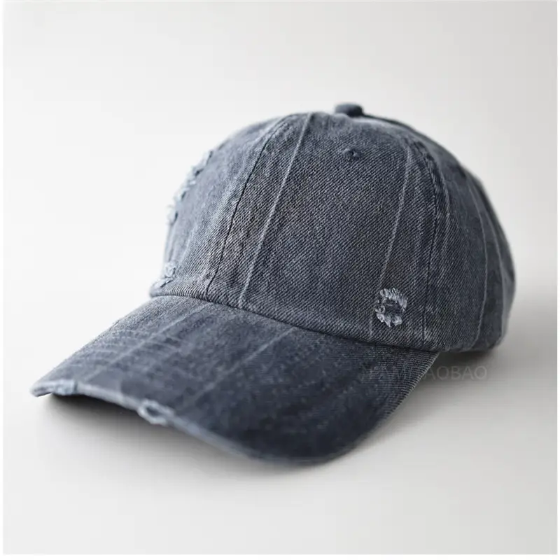 Men Women Distressed Baseball Cap Brown Duckbill Sunshade - Image 11