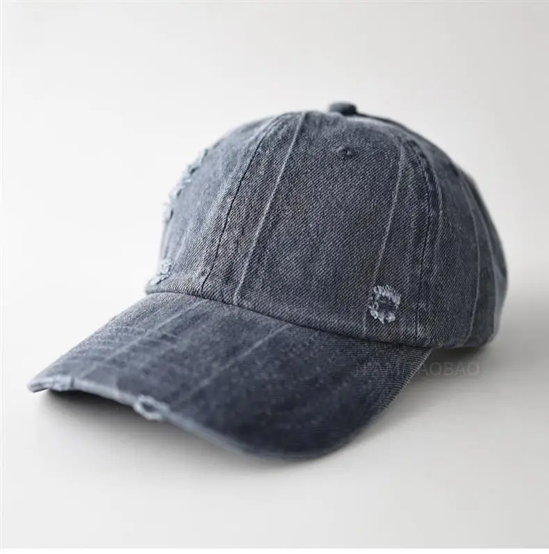 Men Women Distressed Baseball Cap Brown Duckbill Sunshade — feature 11