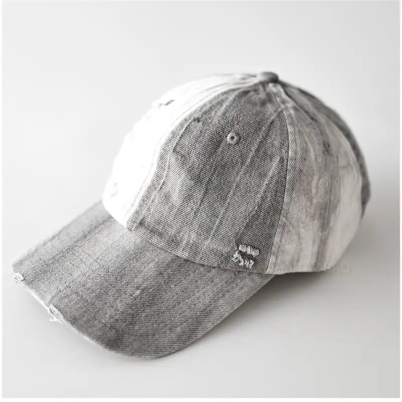 Men Women Distressed Baseball Cap Brown Duckbill Sunshade - Image 6
