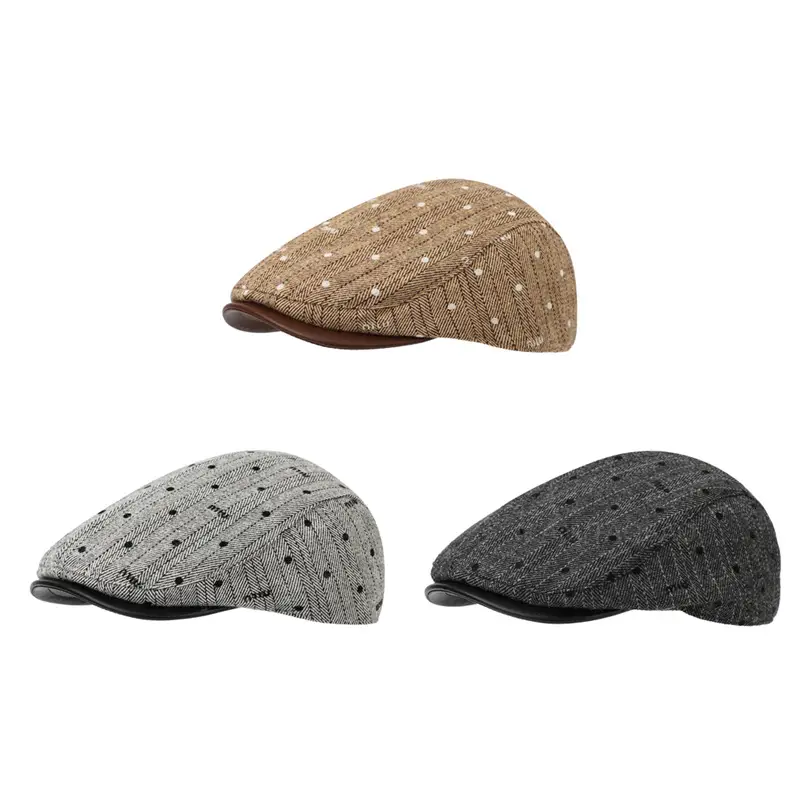 Women Herringbone Brim Hat with Sunshade & Duck Cap - Image 4
