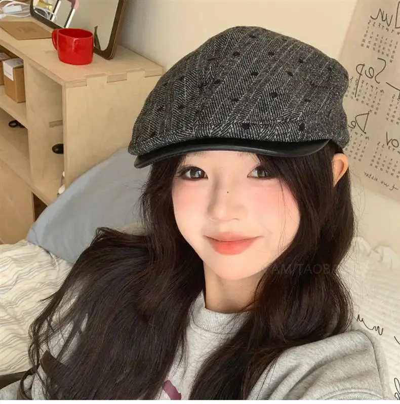 Women Herringbone Brim Hat with Sunshade & Duck Cap — feature 11