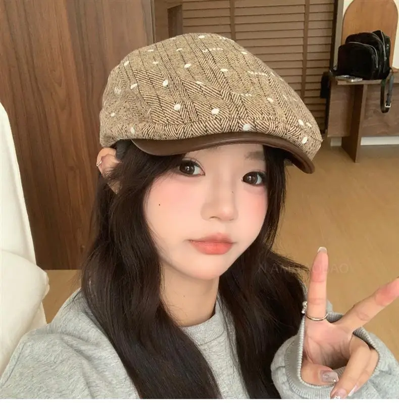 Women Herringbone Brim Hat with Sunshade & Duck Cap — feature 12