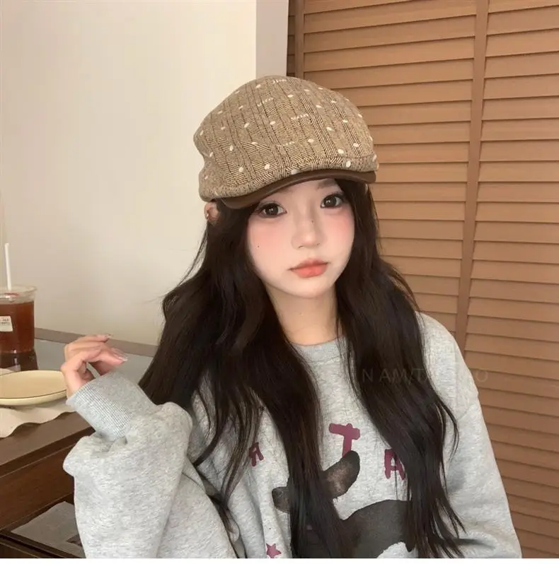 Women Herringbone Brim Hat with Sunshade & Duck Cap — feature 16