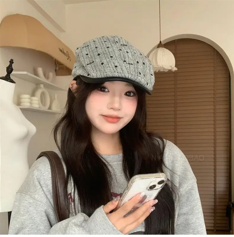 Women Herringbone Brim Hat with Sunshade & Duck Cap — feature 2