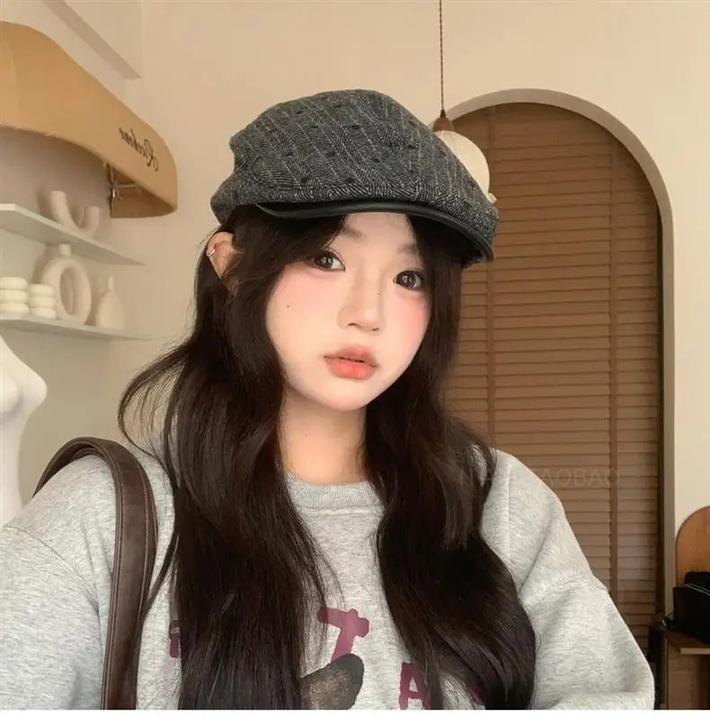 Women Herringbone Brim Hat with Sunshade & Duck Cap — feature 4