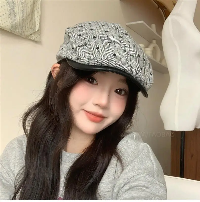 Women Herringbone Brim Hat with Sunshade & Duck Cap — feature 8