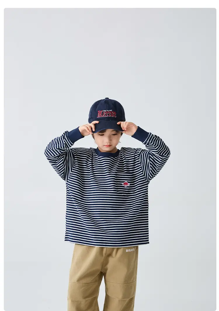Haima Boys Striped Cotton Long Sleeve T-Shirt 2026 — feature 10