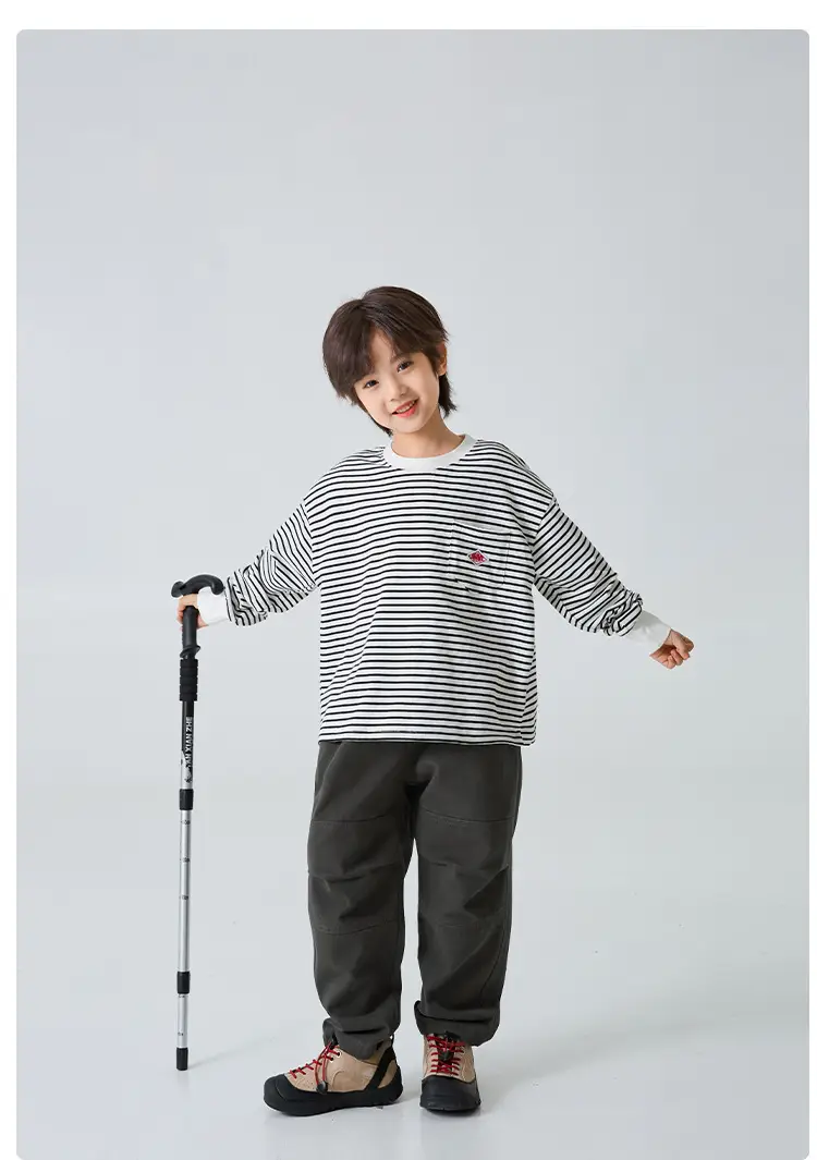 Haima Boys Striped Cotton Long Sleeve T-Shirt 2026 — feature 14