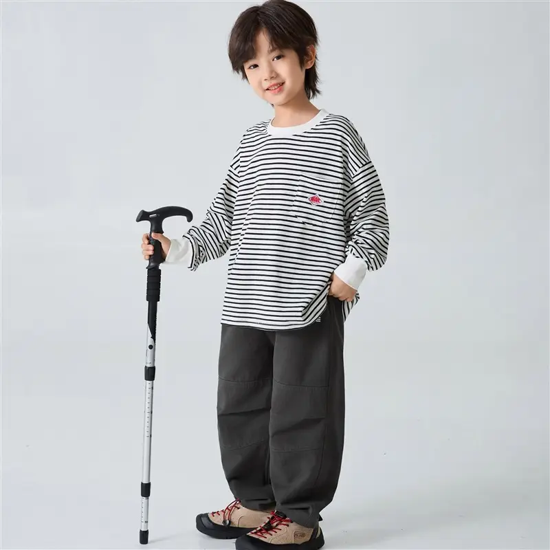 Haima Boys Striped Cotton Long Sleeve T-Shirt 2026 - Image 2