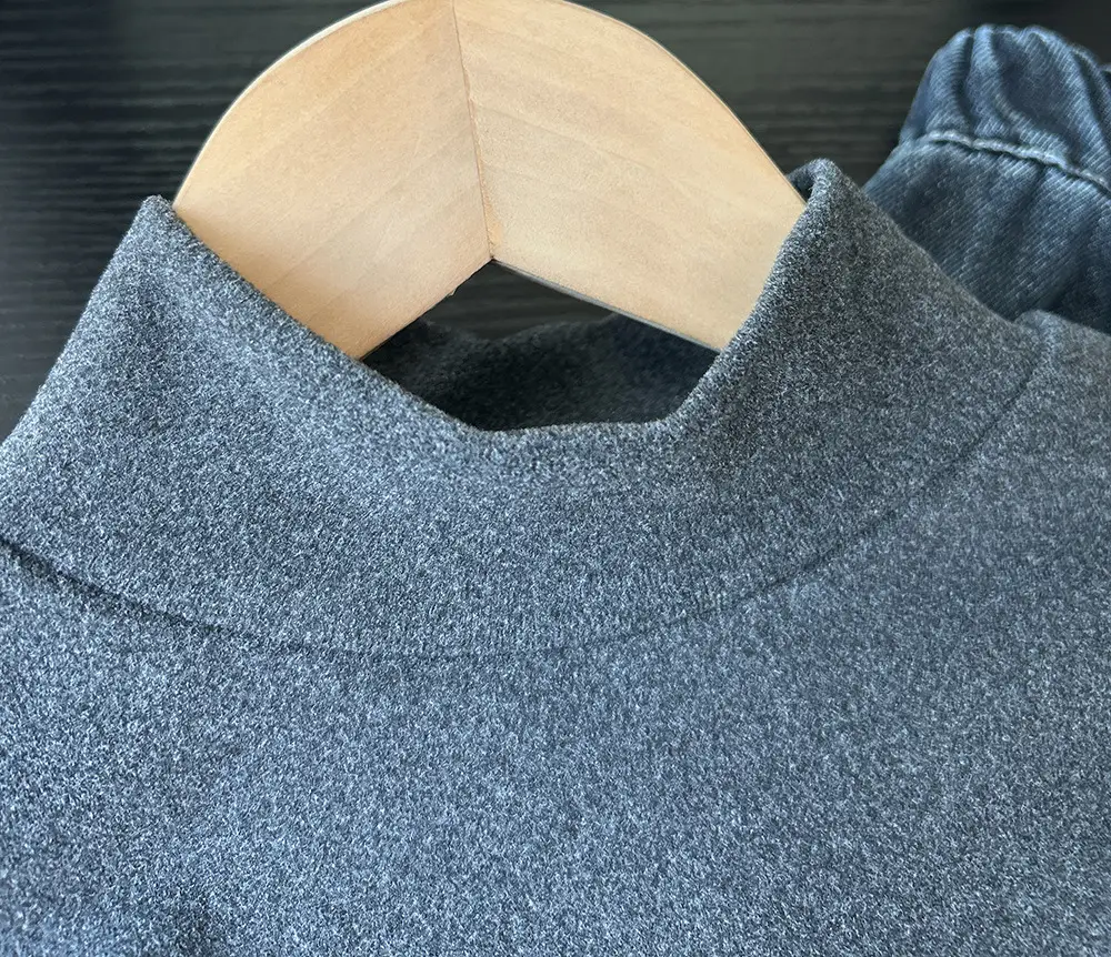New Autumn Kids Printed Half-High Collar Shirt Set — feature 5