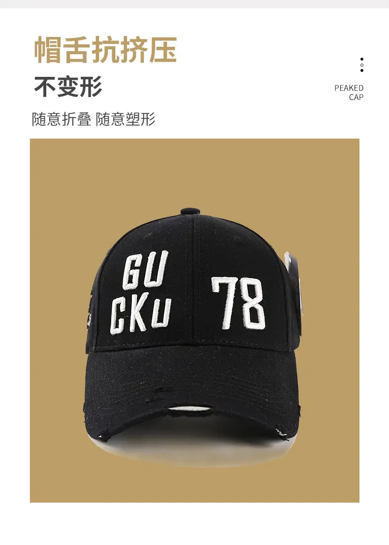 Men Black 6U Cku 78 Letter Cap Cap — feature 5